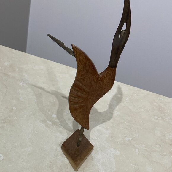 Wood Carving Danser, Natural Wood Artisan Sculpture, Small Decorative Statue - Picture 2 of 7